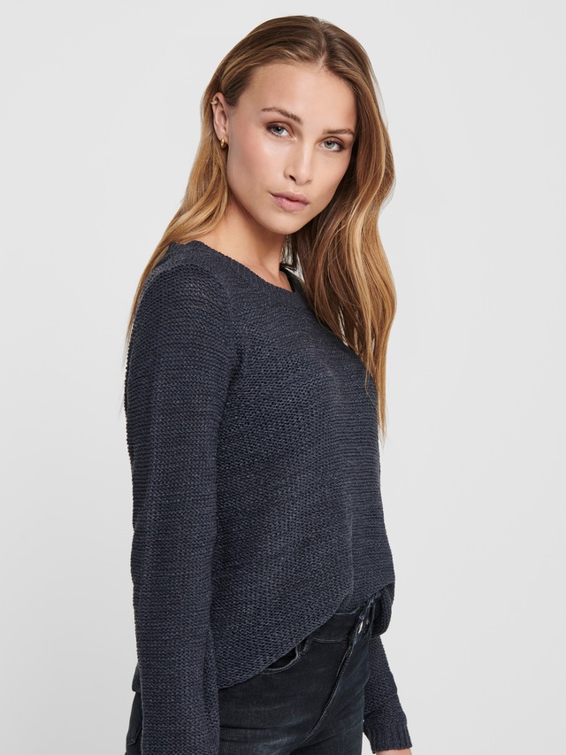 ONLY Strickpullover »ONLGEENA XO L/S PULLOVER KNT NOOS« Materialmix, regular fit