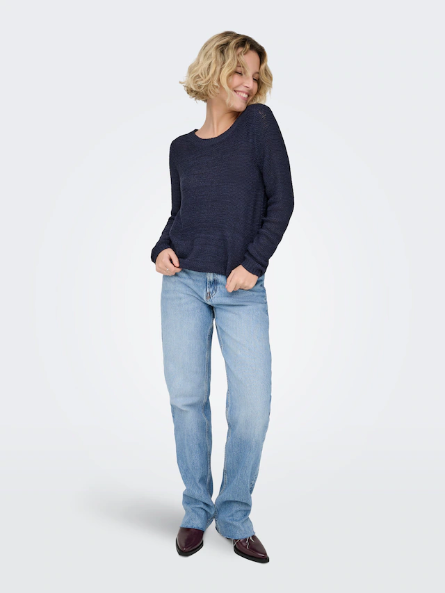 ONLY Strickpullover »ONLGEENA XO L/S PULLOVER KNT NOOS« Materialmix, regular fit