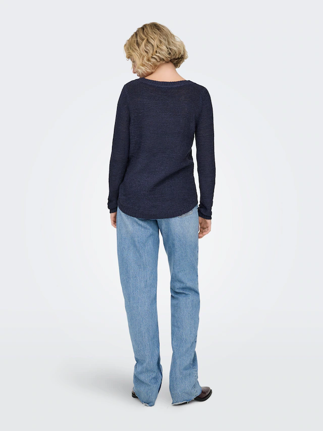 ONLY Strickpullover »ONLGEENA XO L/S PULLOVER KNT NOOS« Materialmix, regular fit