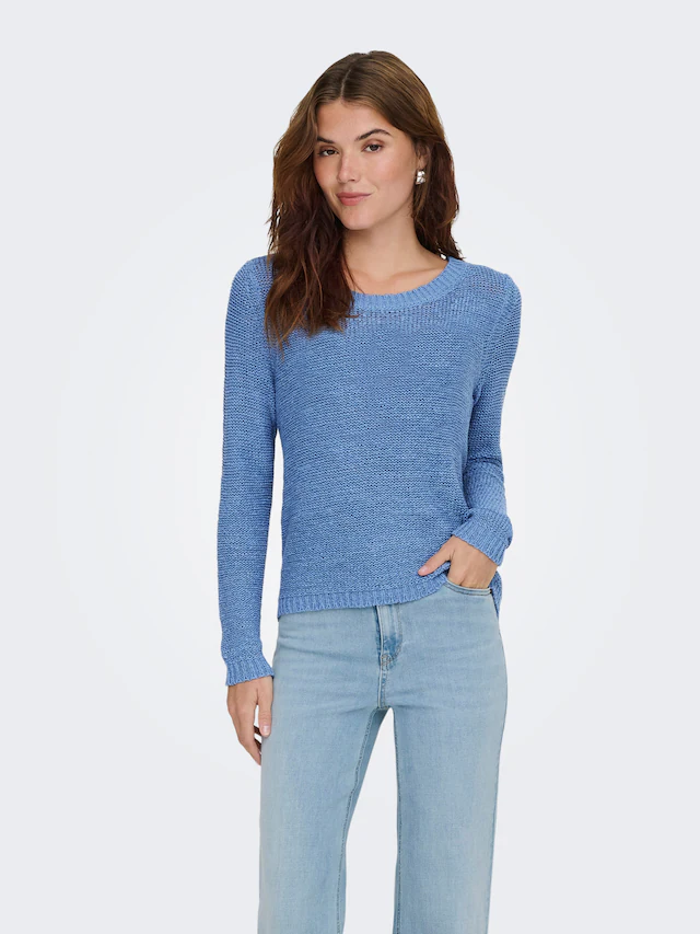 ONLY Strickpullover »ONLGEENA XO L/S PULLOVER KNT NOOS« Materialmix, regular fit