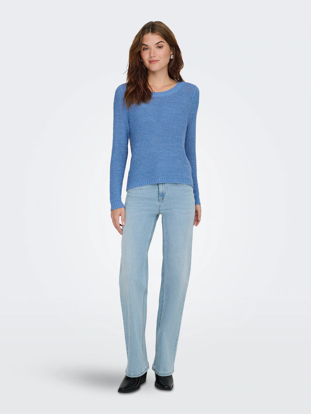 ONLY Strickpullover »ONLGEENA XO L/S PULLOVER KNT NOOS« Materialmix, regular fit
