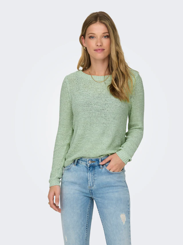 ONLY Strickpullover »ONLGEENA XO L/S PULLOVER KNT NOOS« Materialmix, regular fit