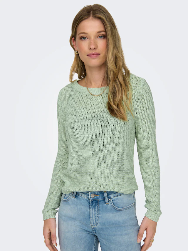 ONLY Strickpullover »ONLGEENA XO L/S PULLOVER KNT NOOS« Materialmix, regular fit