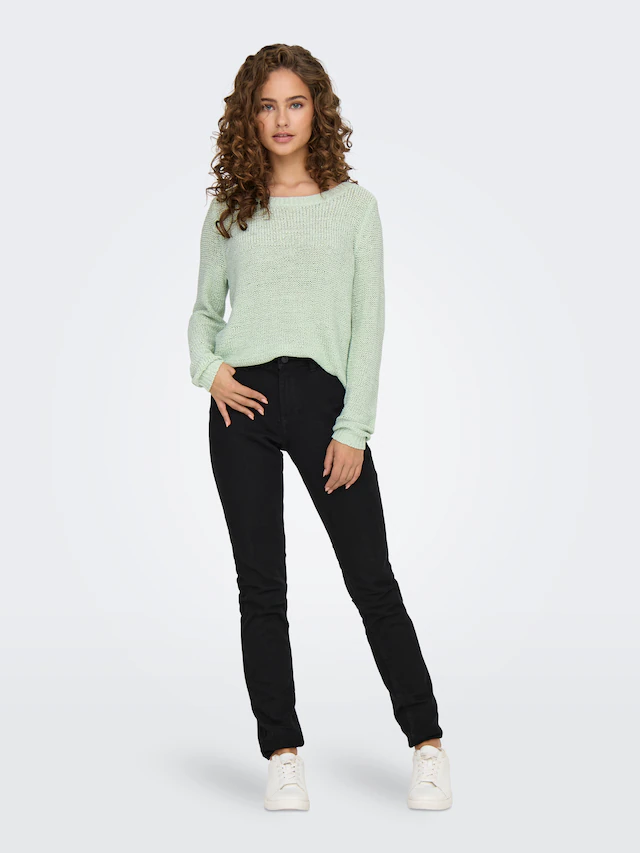 ONLY Strickpullover »ONLGEENA XO L/S PULLOVER KNT NOOS« Materialmix, regular fit