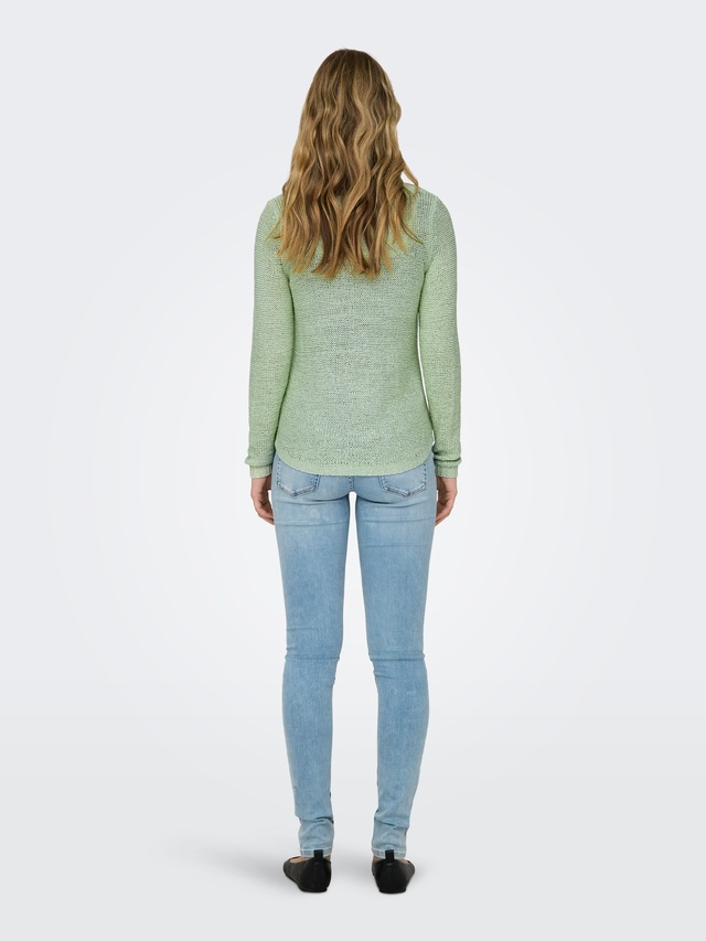 ONLY Strickpullover »ONLGEENA XO L/S PULLOVER KNT NOOS« Materialmix, regular fit