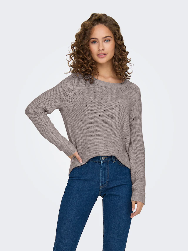 ONLY Strickpullover »ONLGEENA XO L/S PULLOVER KNT NOOS« Materialmix, regular fit