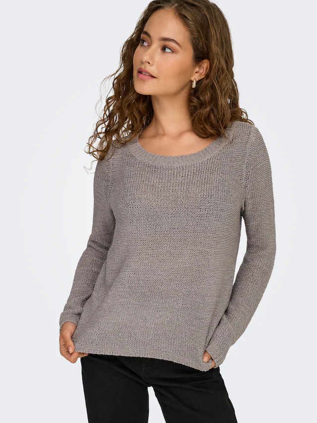 ONLY Strickpullover »ONLGEENA XO L/S PULLOVER KNT NOOS« Materialmix, regular fit