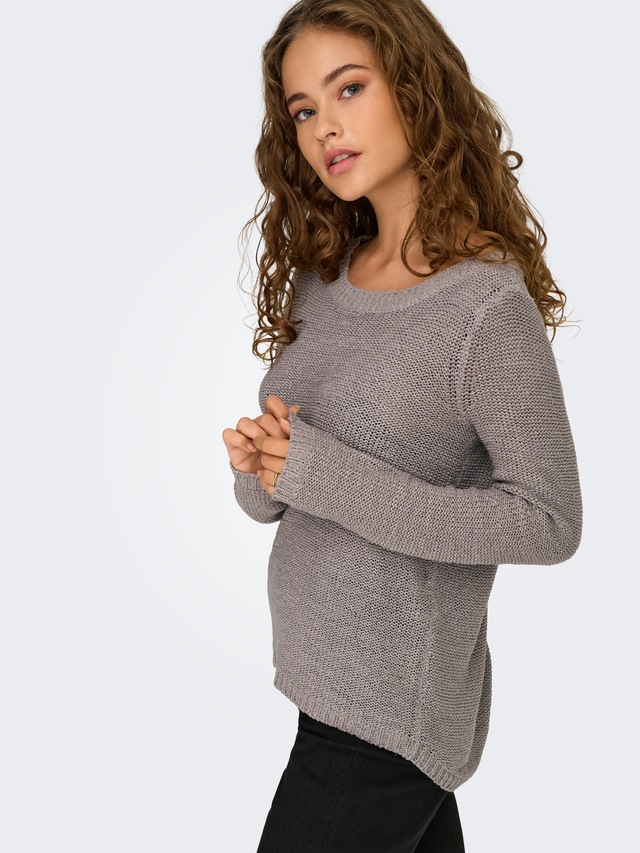 ONLY Strickpullover »ONLGEENA XO L/S PULLOVER KNT NOOS« Materialmix, regular fit
