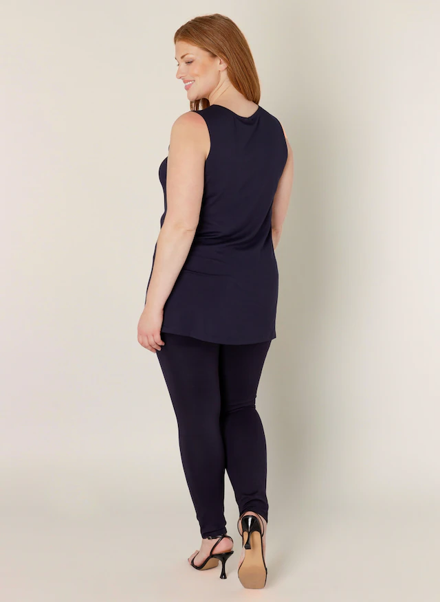 Base Level Curvy Trägertop Hüftbedeckender Schnitt mit Schlitzen am Saum