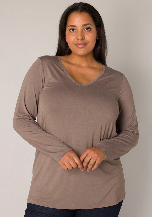 Base Level Curvy Langarmshirt »Alize« Weiche, leicht glänzende Qualität