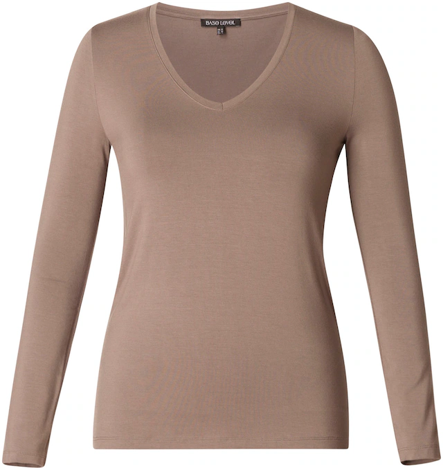 Base Level Curvy Langarmshirt »Alize« Weiche, leicht glänzende Qualität