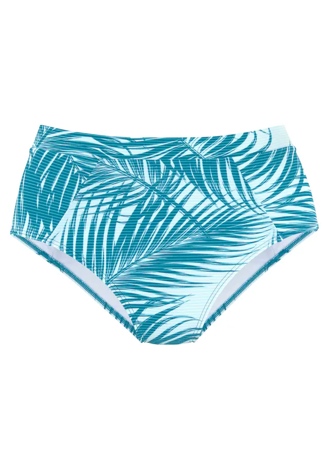LASCANA ACTIVE Highwaist-Bikini-Hose »Coal« im Mustermix aus Palmen und Streifen