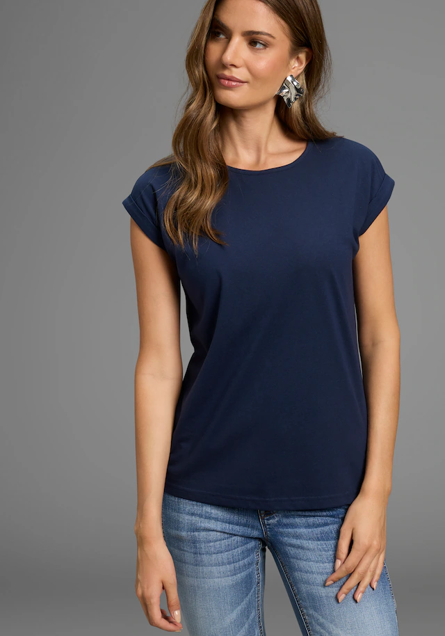 Boysen's T-Shirt »im Basic-Stil, weicher Baumwoll-Jersey, viele Farben und Größen« Packung, 4er-Pack, figurumspielende Passform, Rundhalsausschnitt