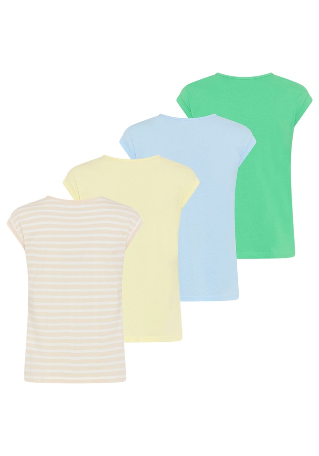 Boysen's T-Shirt »im Basic-Stil, weicher Baumwoll-Jersey, viele Farben und Größen« Packung, 4er-Pack, figurumspielende Passform, Rundhalsausschnitt