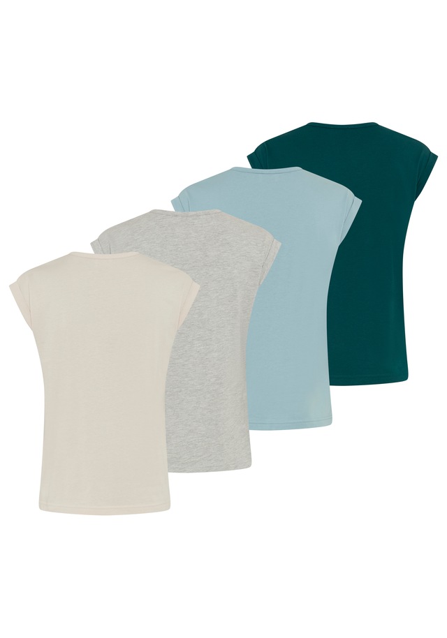 Boysen's T-Shirt »im Basic-Stil, weicher Baumwoll-Jersey, viele Farben und Größen« Packung, 4er-Pack, figurumspielende Passform, Rundhalsausschnitt