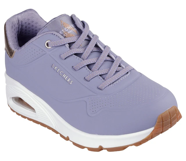 Skechers Slip-On Sneaker »UNO SHIMMER AWAY« Slipper, Freizeitschuh, Plateausneaker mit modischem Keilabsatz