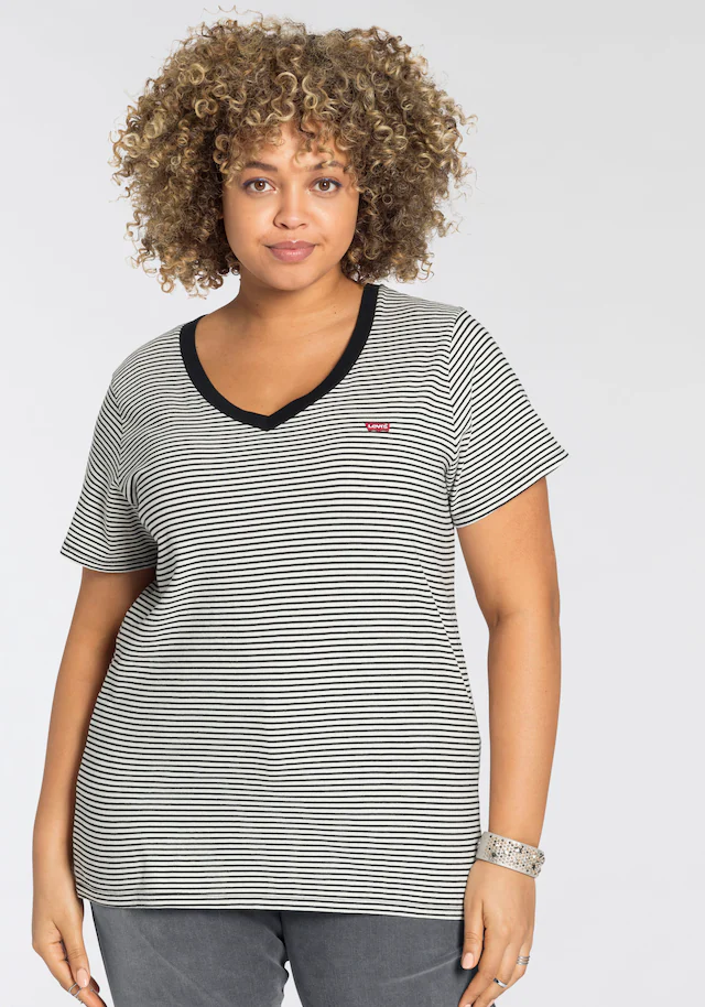 Levi's® Plus Kurzarmshirt »V NECK TEE« Gerade geschnittene Passform