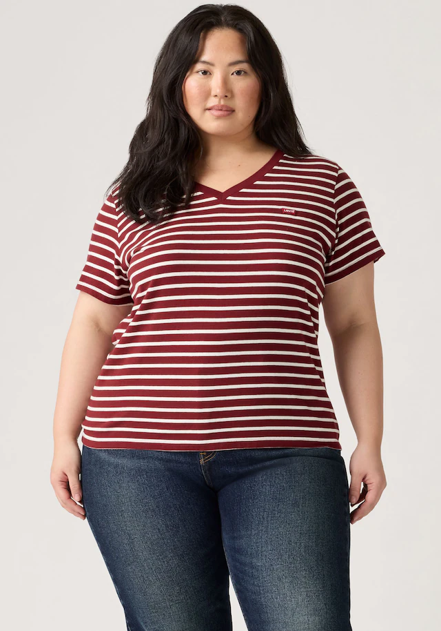 Levi's® Plus Kurzarmshirt »V NECK TEE« Gerade geschnittene Passform