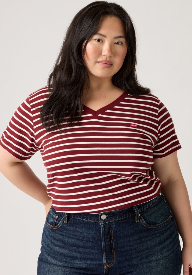 Levi's® Plus Kurzarmshirt »V NECK TEE« Gerade geschnittene Passform