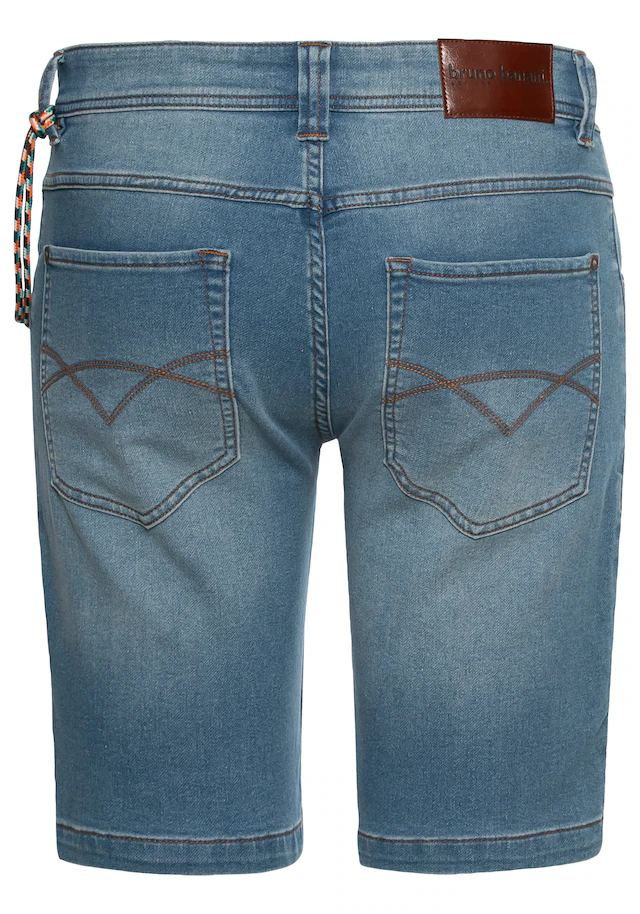 Bruno Banani Jeansshorts Set, mit Band, 2 tlg. bequemer Sitz, gerade Beinform, mit praktischen Taschen
