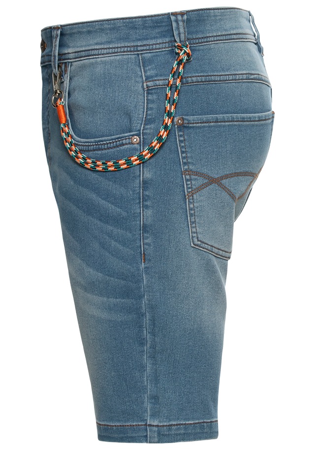 Bruno Banani Jeansshorts Set, mit Band, 2 tlg. bequemer Sitz, gerade Beinform, mit praktischen Taschen