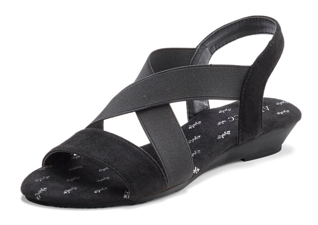 Vivance Sandalette »Sommerschuh, offener Schuh, Sandale,« mit elastischen Riemchen und Keilabsatz VEGAN