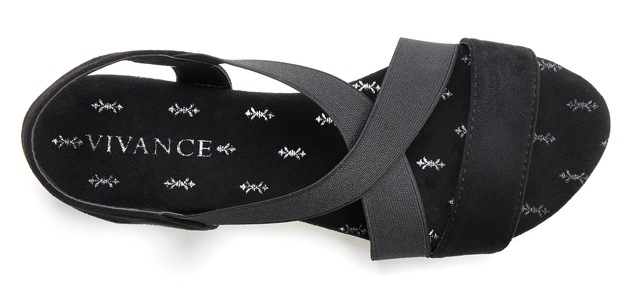Vivance Sandalette »Sommerschuh, offener Schuh, Sandale,« mit elastischen Riemchen und Keilabsatz VEGAN