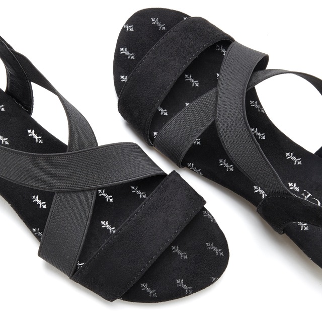 Vivance Sandalette »Sommerschuh, offener Schuh, Sandale,« mit elastischen Riemchen und Keilabsatz VEGAN
