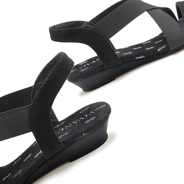Vivance Sandalette »Sommerschuh, offener Schuh, Sandale,« mit elastischen Riemchen und Keilabsatz VEGAN