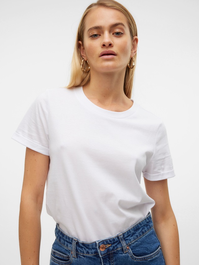 Vero Moda Kurzarmshirt »VMPAULA S/S T-SHIRT NOOS« Baumwolle, regular fit