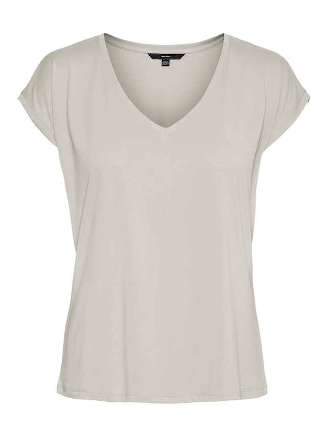 Vero Moda V-Shirt »VMFILLI SS V-NECK TEE GA NOOS« Materialmix, relaxed fit