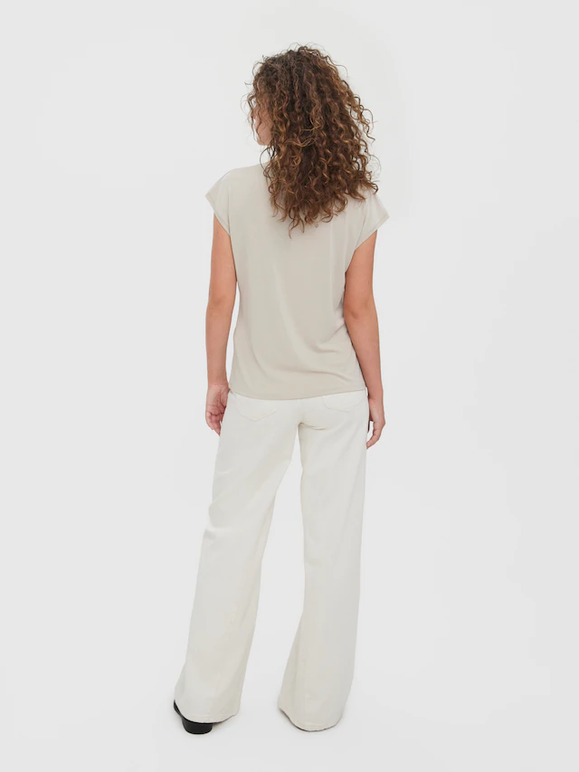 Vero Moda V-Shirt »VMFILLI SS V-NECK TEE GA NOOS« Materialmix, relaxed fit