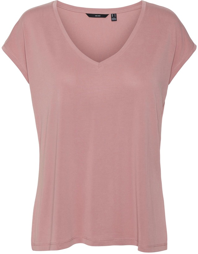 Vero Moda V-Shirt »VMFILLI SS V-NECK TEE GA NOOS« Materialmix, relaxed fit