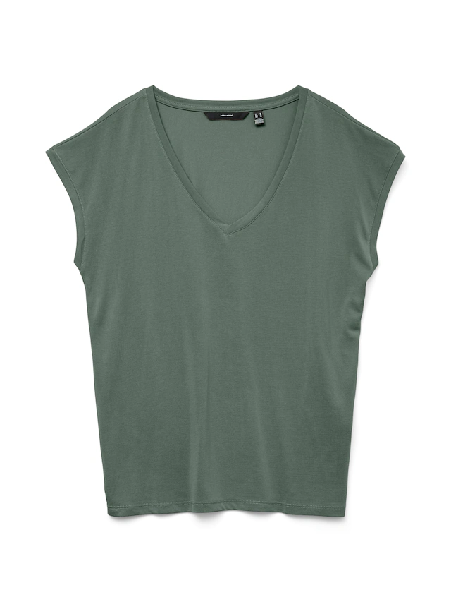 Vero Moda V-Shirt »VMFILLI SS V-NECK TEE GA NOOS« Materialmix, relaxed fit
