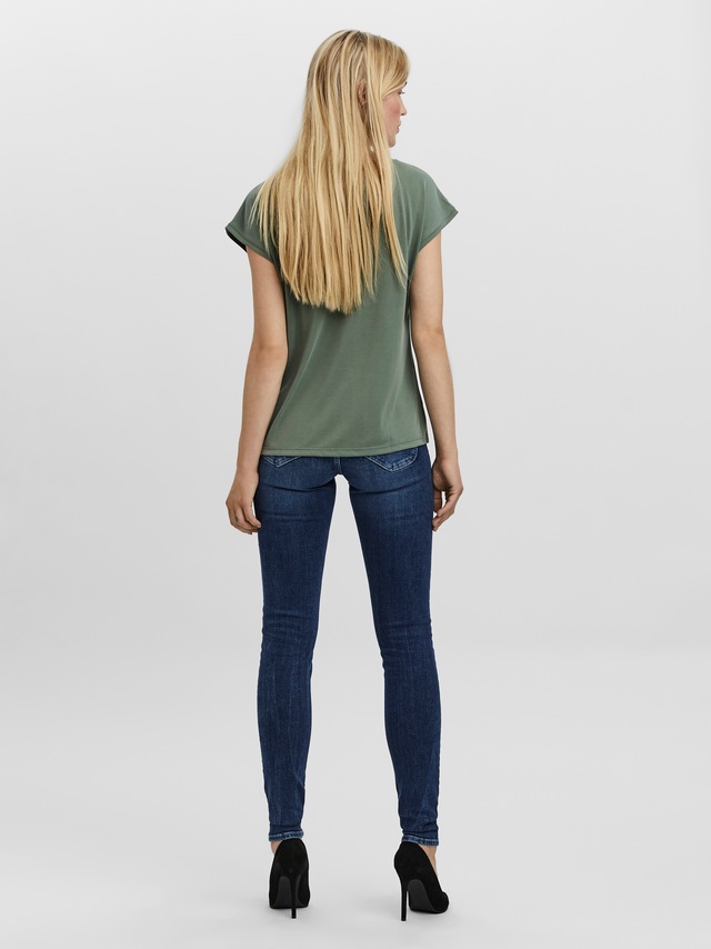 Vero Moda V-Shirt »VMFILLI SS V-NECK TEE GA NOOS« Materialmix, relaxed fit