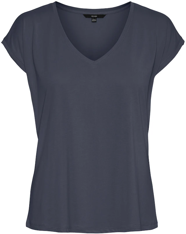 Vero Moda V-Shirt »VMFILLI SS V-NECK TEE GA NOOS« Materialmix, relaxed fit