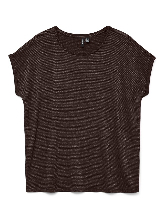 Vero Moda Rundhalsshirt »VMLAVA PLAIN SS TOP LUREX STRIPE« Viskosemischung, loose fit
