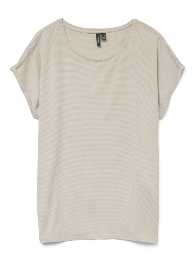 Vero Moda Rundhalsshirt »VMLAVA PLAIN SS TOP LUREX STRIPE« Viskosemischung, loose fit