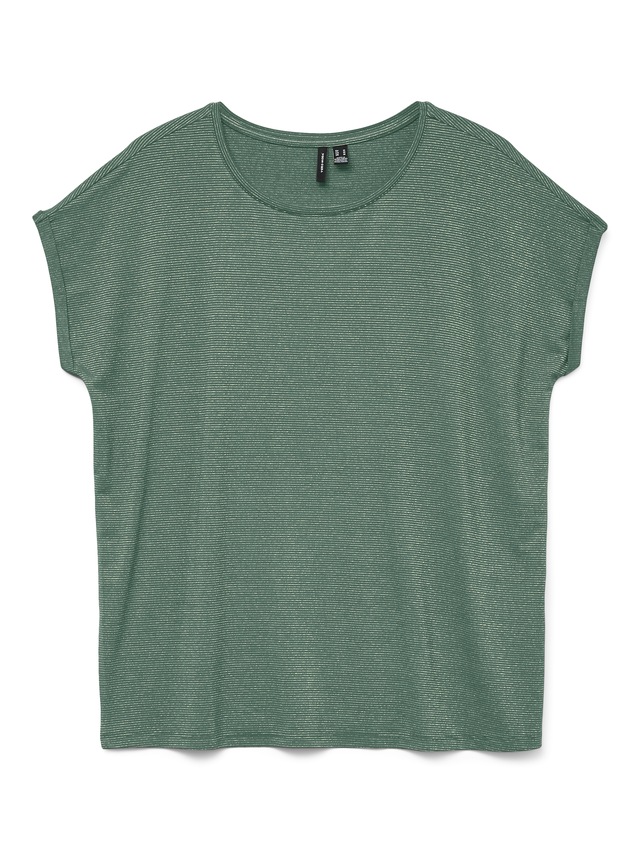 Vero Moda Rundhalsshirt »VMLAVA PLAIN SS TOP LUREX STRIPE« Viskosemischung, loose fit