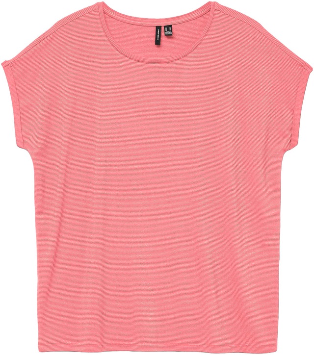 Vero Moda Rundhalsshirt »VMLAVA PLAIN SS TOP LUREX STRIPE« Viskosemischung, loose fit