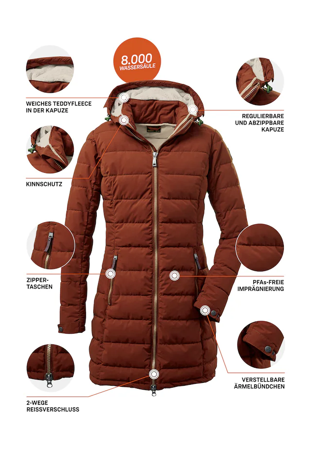 G.I.G.A. DX by killtec Steppmantel »GW 13 WMN QLTD PRK« Wasserabweisender, winddichter Steppparka mit urbanem Look