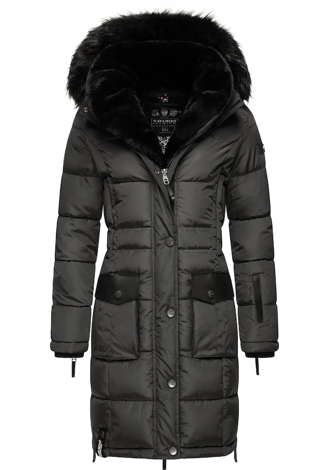 Navahoo Steppmantel »Sinja« stylischer Winter Parka mit edlem Fellimitat