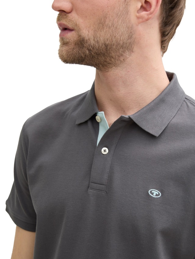 TOM TAILOR Poloshirt mit Knopfleiste und Logo