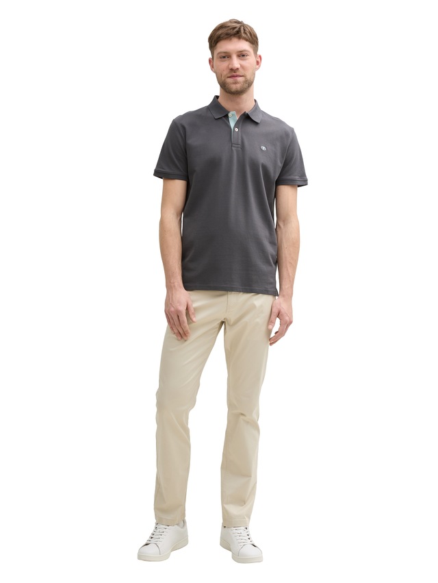 TOM TAILOR Poloshirt mit Knopfleiste und Logo