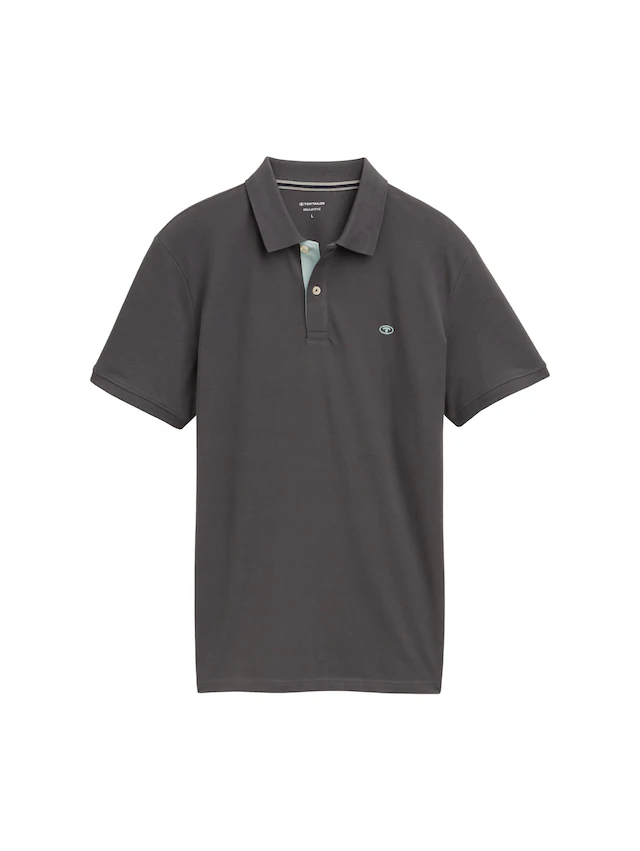 TOM TAILOR Poloshirt mit Knopfleiste und Logo