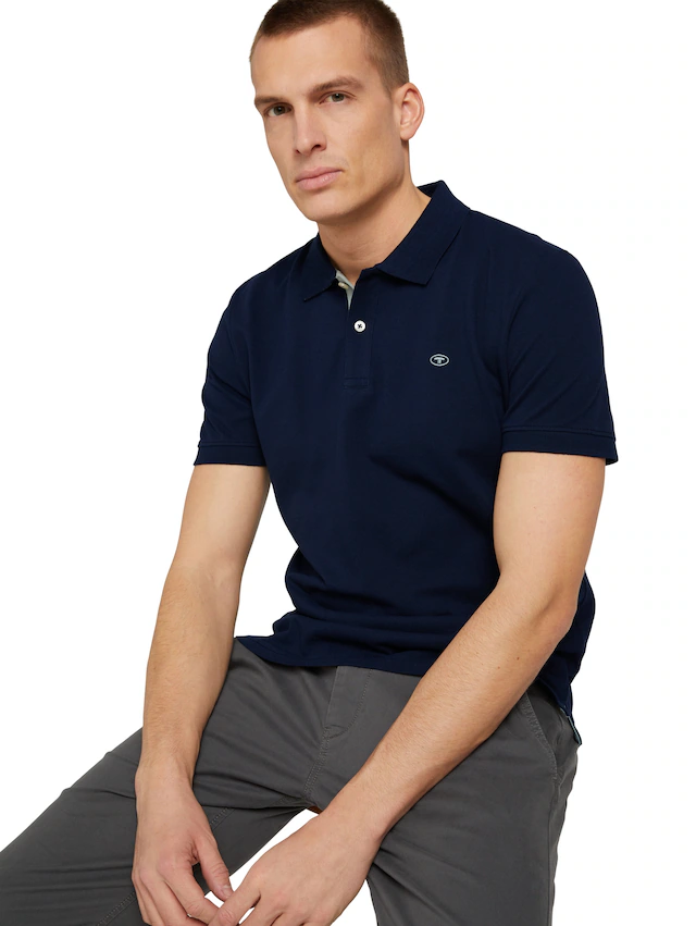 TOM TAILOR Poloshirt mit Knopfleiste und Logo