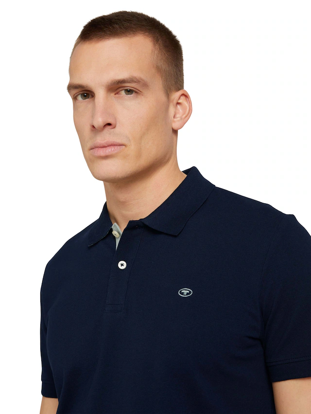 TOM TAILOR Poloshirt mit Knopfleiste und Logo