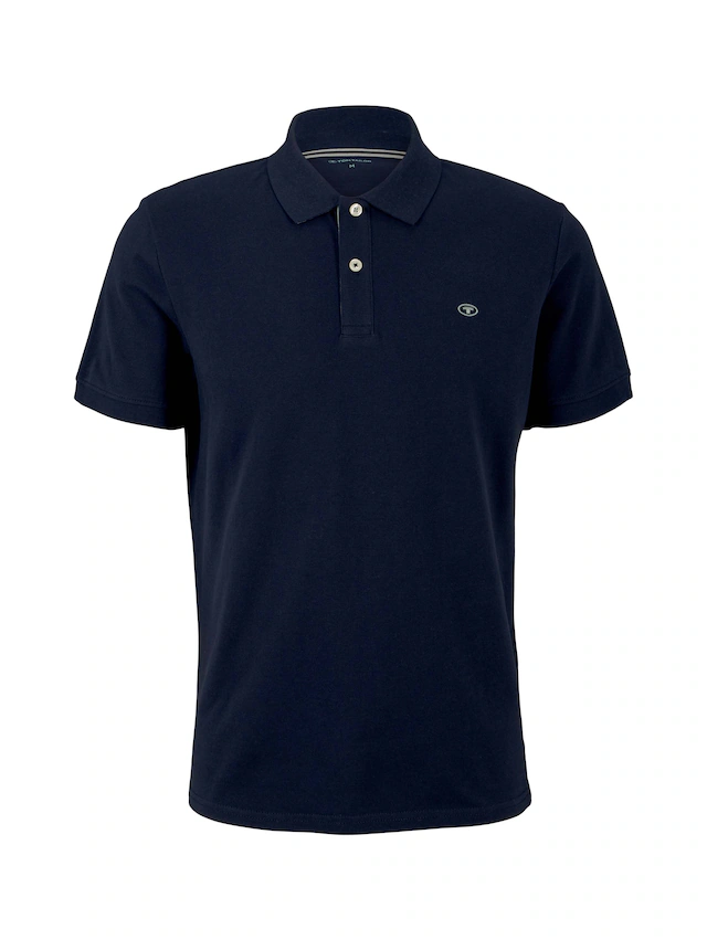 TOM TAILOR Poloshirt mit Knopfleiste und Logo
