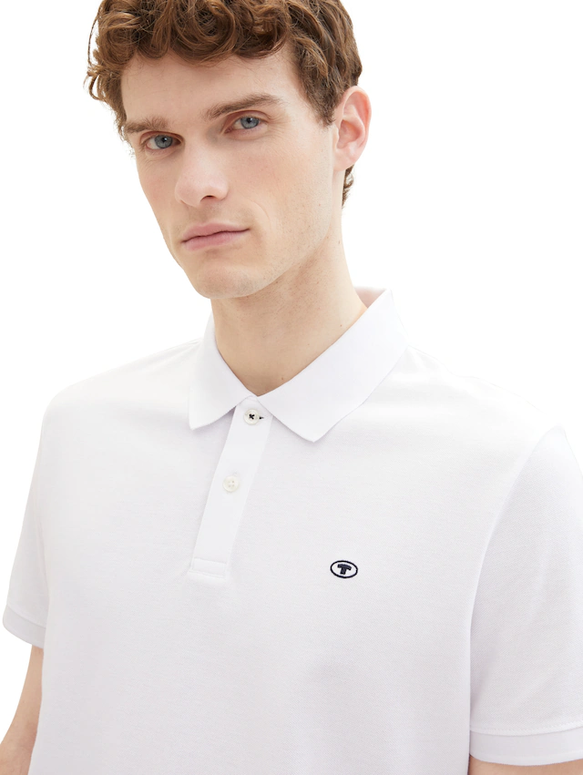 TOM TAILOR Poloshirt mit Knopfleiste und Logo