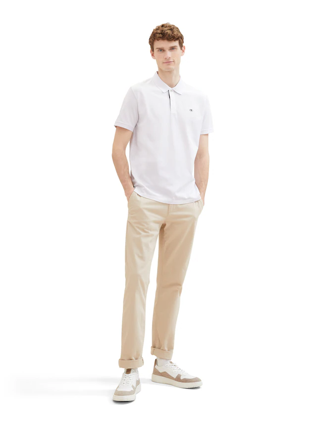 TOM TAILOR Poloshirt mit Knopfleiste und Logo